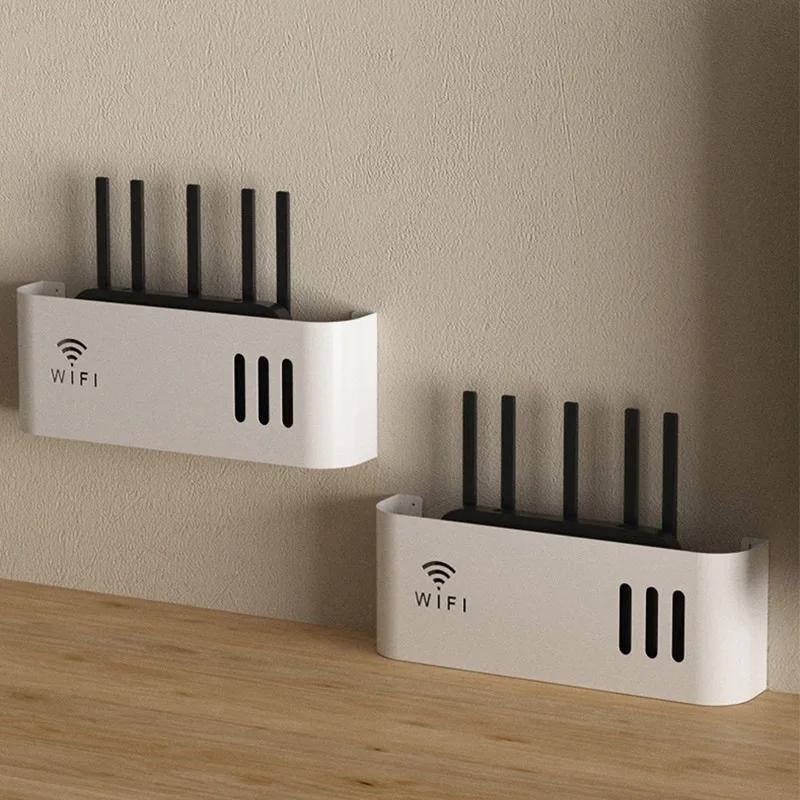 Wall Mounted Wireless WIFI Router Shelf ABS Plastic Storage Box Router Rack Cable Power Bracket Organizer Box for Living Room
