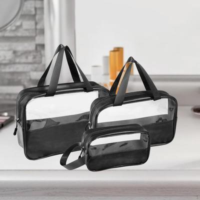 3 Pieces Transparent Makeup Bag Cosmetic Toiletry for Picnic Hiking Camping