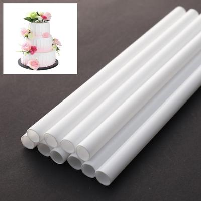 10 pezzi di bastoncini per torta in plastica bianca, bastoncini rotondi, cannucce riutilizzabili