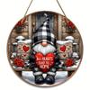 1pc 2D Flat Valentine's Day Gnome Wooden Door Sign Love Heart Welcome Hanging Wooden Sign For Valentines Day Anniversary Home Wall Decor