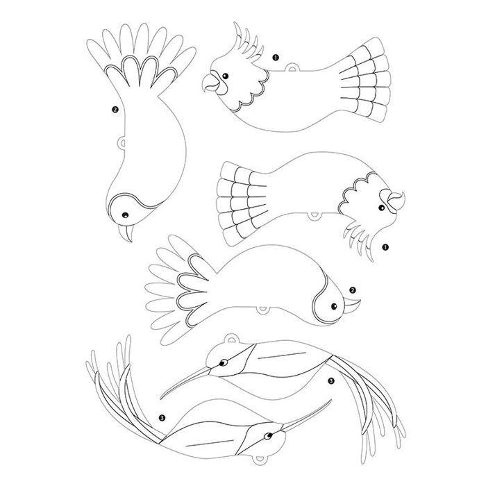 Kit de mobiles à décorer pour enfants - Oiseaux colibris