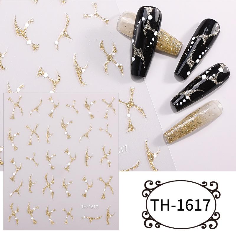 

Zhengxiang French Scallion Powder Sparkly DIY Nail Stickers - Self-Adhesive and Trendy