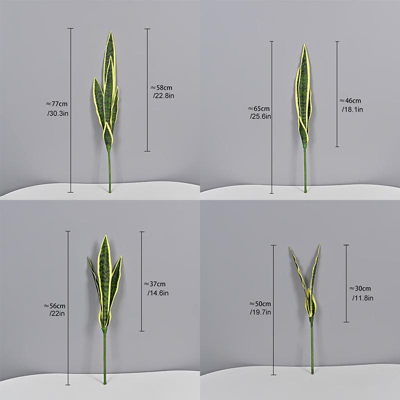 1 Adet Sansevieria Bahçe Yaprakları Ofis Yapay Kaplan Piran Ev Tropikal Mağaza Dekoru Sahte Bitkiler Gerçek Dokunuş Plastik