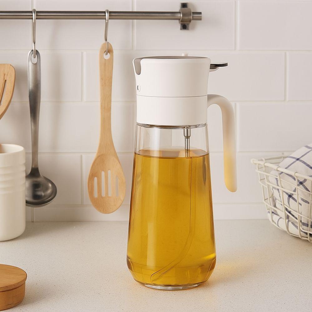 Practical 550ml 2 in1 Oil Sprayer Food Grade Glass Reusable Oil Spray Bottle Leakproof Olive Oil Dispenser Kitchen