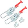 Professional Toggle Action Clamps 2 Pack Sturdy Carbon Steel Latches Tool Less Mounting for Garage Door Daily Use
