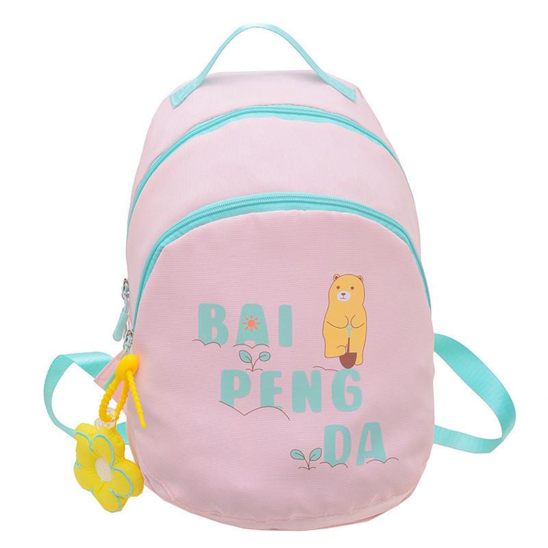 Adorable Korean Style Colorful Canvas Backpack For Kids With Light And Comfortable Design