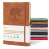 JUNART A5 Ruled Journal Notebook Women Men 192 Pages Leather Hardcover Personal Writing Study Office Travel Records Gifts (brown)