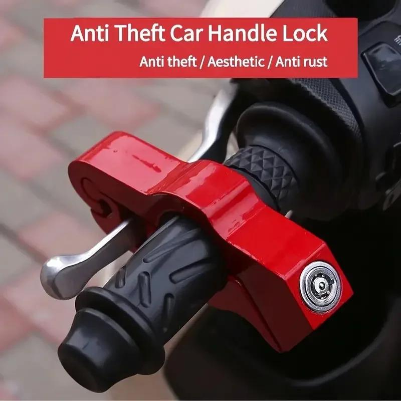 Motorcycle Handlebar Lock - Tamper-Resistant Weatherproof Aluminum Alloy Anti-Theft Grip for Scooters/ATVs