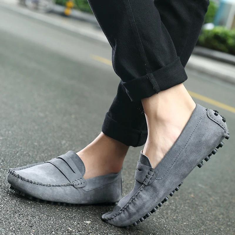 Fashion Men Casual Shoes Fashion Men Shoes Handmade Suede Genuine Leather Mens Loafers Moccasins Slip On Men's Flats Male Driving Shoes
