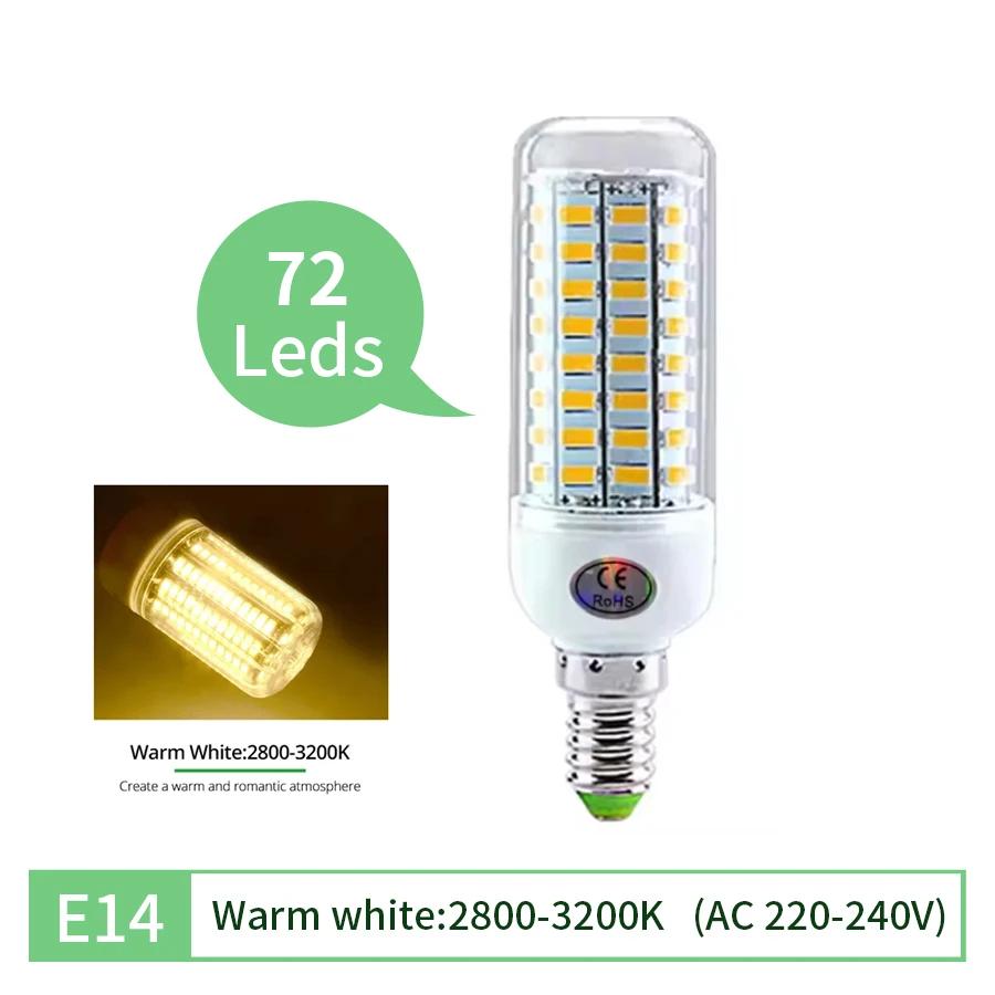 E27 LED Light Bulb E14 Corn Bulb Lamp Ceiling Chandeliers Lampada LED Lights 72 96 LEDs No Flicker AC220V 240V 5730 SMD Bombilla