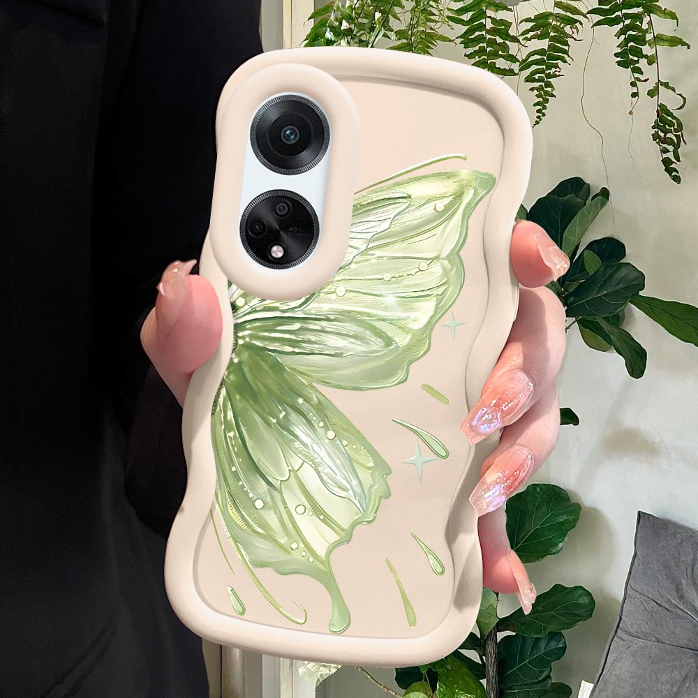 

Окрашенный узор Big Wave Edge Мягкий силиконовый материал Macaron чехол для телефона противоударный защитный резиновый чехол для OPPO Reno Realme Realme 9I белый