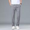 Męskie casualowe długie spodnie luźne szybkoschnące proste dopasowane letnie nowe jedwab lodowy cienkie