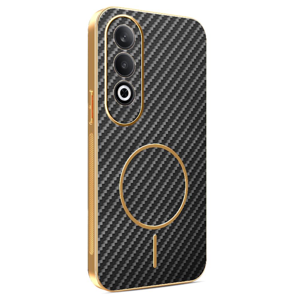 For OnePlus Nord CE4 5G/Oppo K12 Phone Case Carbon Fiber Textured Electroplated TPU Back Cover