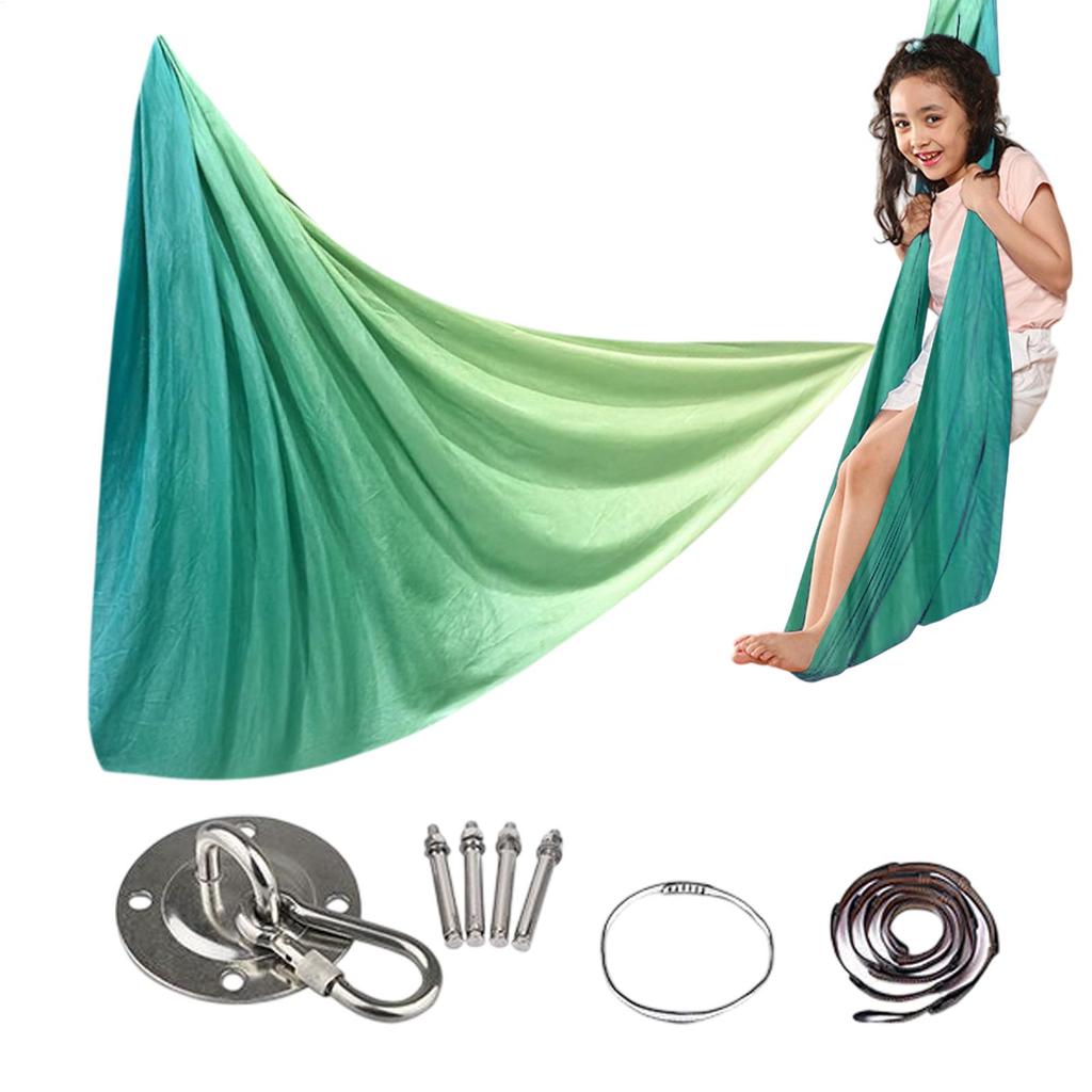 Elastische Sensorische Schaukel Hängematte Aerial Yoga Hängematte Verstellbare Aerial Yoga Hängematte für Erwachsene Heilende Hängematte Schaukelset Elastische Stoff Hängematte