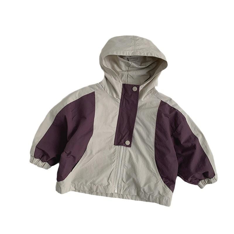 Frühling Kinder Patchwork Kapuzenmantel Jungen Mädchen Langarm Freizeitjacke Baby Locker Reißverschlussmantel Kinderkleidung
