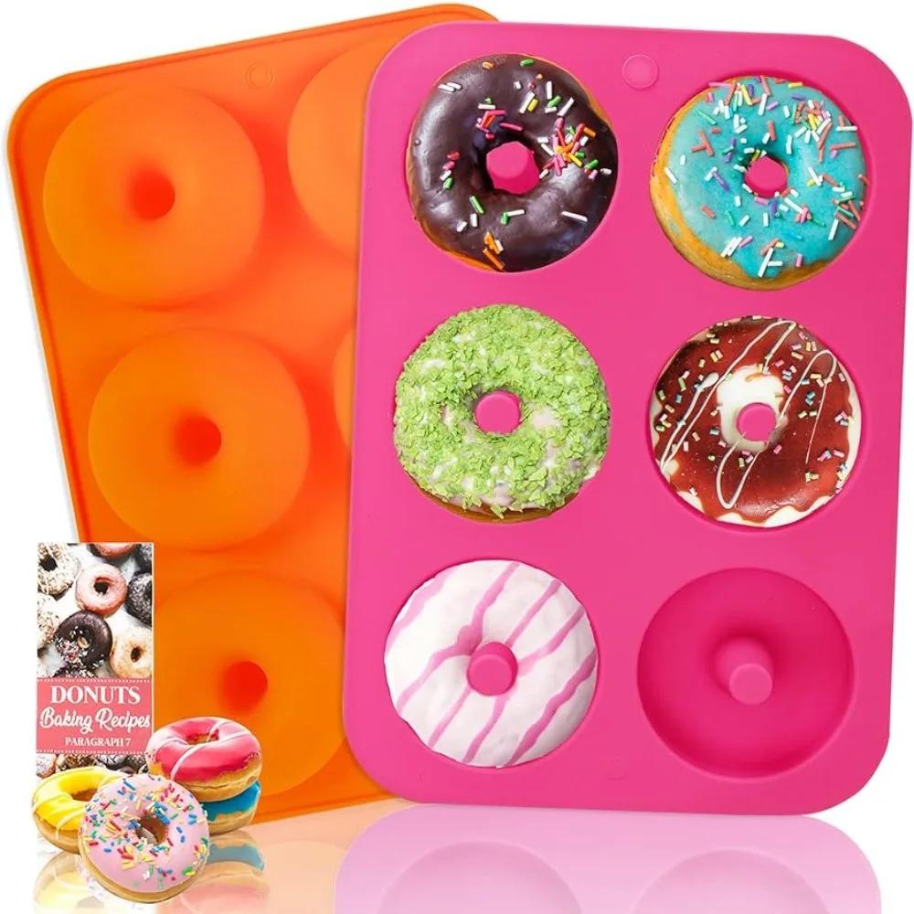 6 Holes Silicone Donut Mold Bagel Pan Non Stick Baking Heat Resistance Mini Cupcake Mould Doughnut Maker Pan Baking Tool