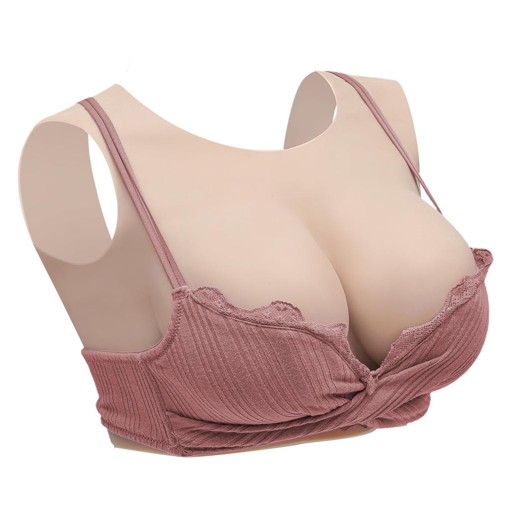 Silicone Breast Low Round Artificial Breast Fake Fake Fake Breast Faux Cotton B Natural Color [KUMIHO] Form, Neck, Backless, Collar, Lightweight,