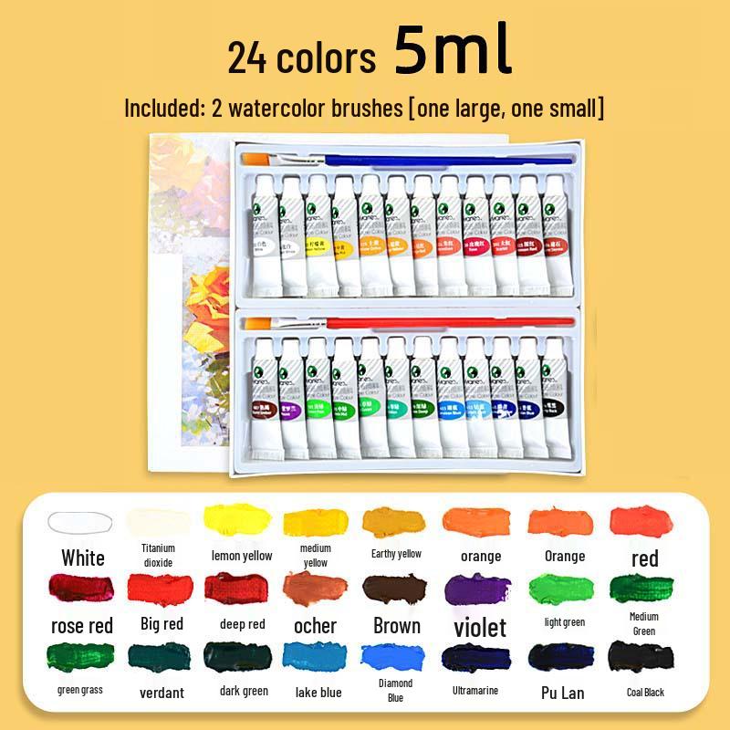 Mali Washable Gouache Paint Set for Beginners - 12, 18, or 24 Colors