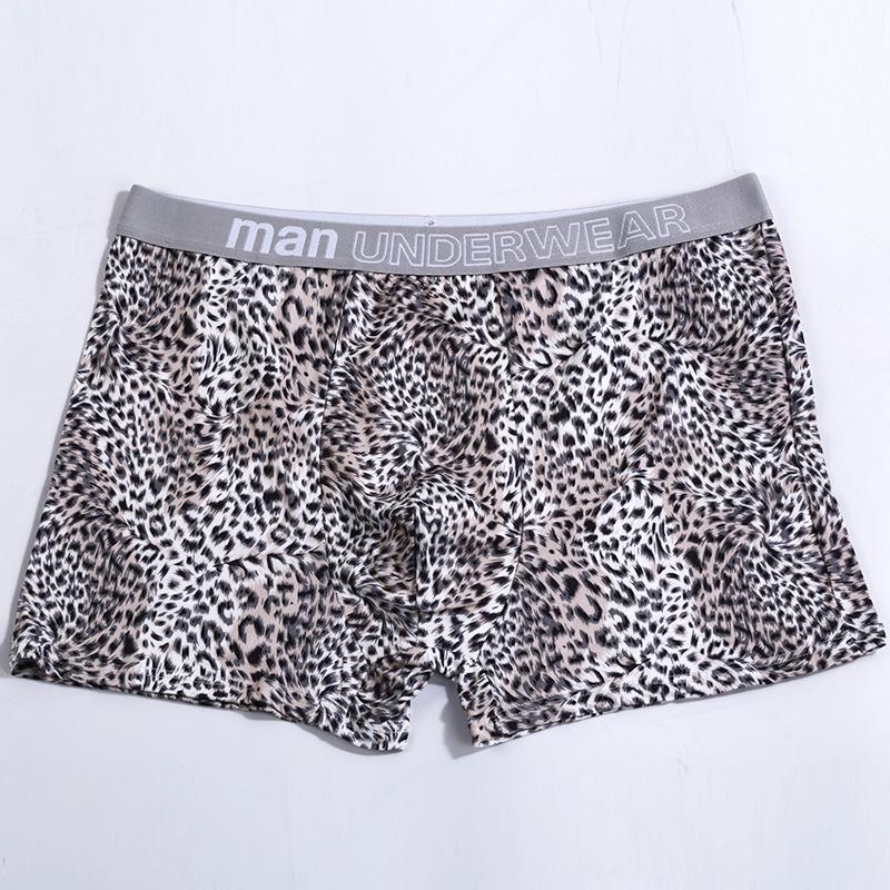 Men's Plus Size Leopard Print Underwear with Comfortable Wide Waistband