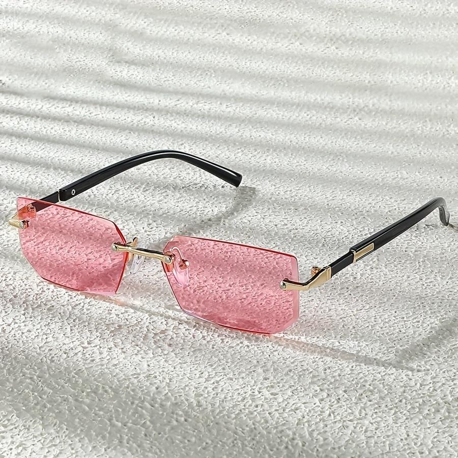 1 Pair of Fashionable Square Frameless Glasses for Both Men and Women Casual Daily Wear Simple Party Pography