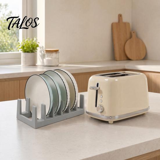 Talos Pot Lid Plate Organizer, Kitchen Shelves Countertop Storage Rack, Multi-Compartment Design for Lids And Chopping Boards