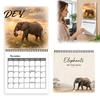 Sturdy Coil Binding Wall Chart Elephant Calendar 2027, 12-Month Wildlife Planner with Spiral Binding, Theme Thick Paper for Home Office, Gift