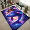 Whale with magical treehouse Print Carpet Rug for Living Room Bedroom Sofa Doormat Home Decor Non-slip Floor Mat