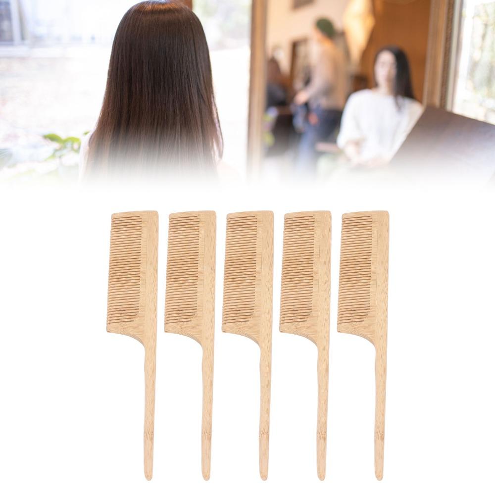 5pcs Heat Resistant Rat Tail Parting Comb Rounded Teeth Rat Tail Teasing Comb Salon Use