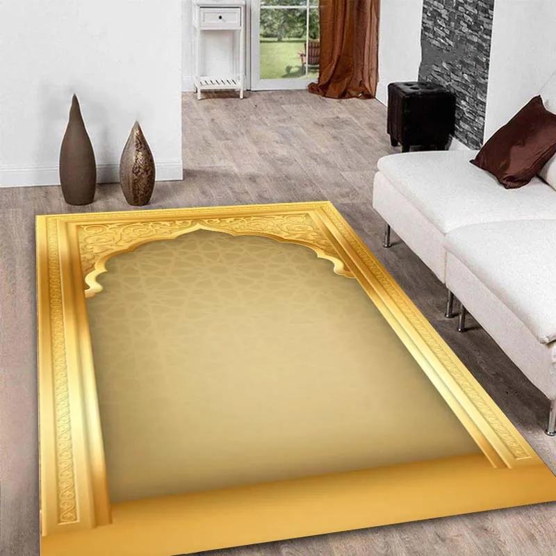 Tapis de prière pour le Ramadan Kareem, tapis de sol antidérapant pour la prière musulmane, idéal pour les fêtes islamiques.