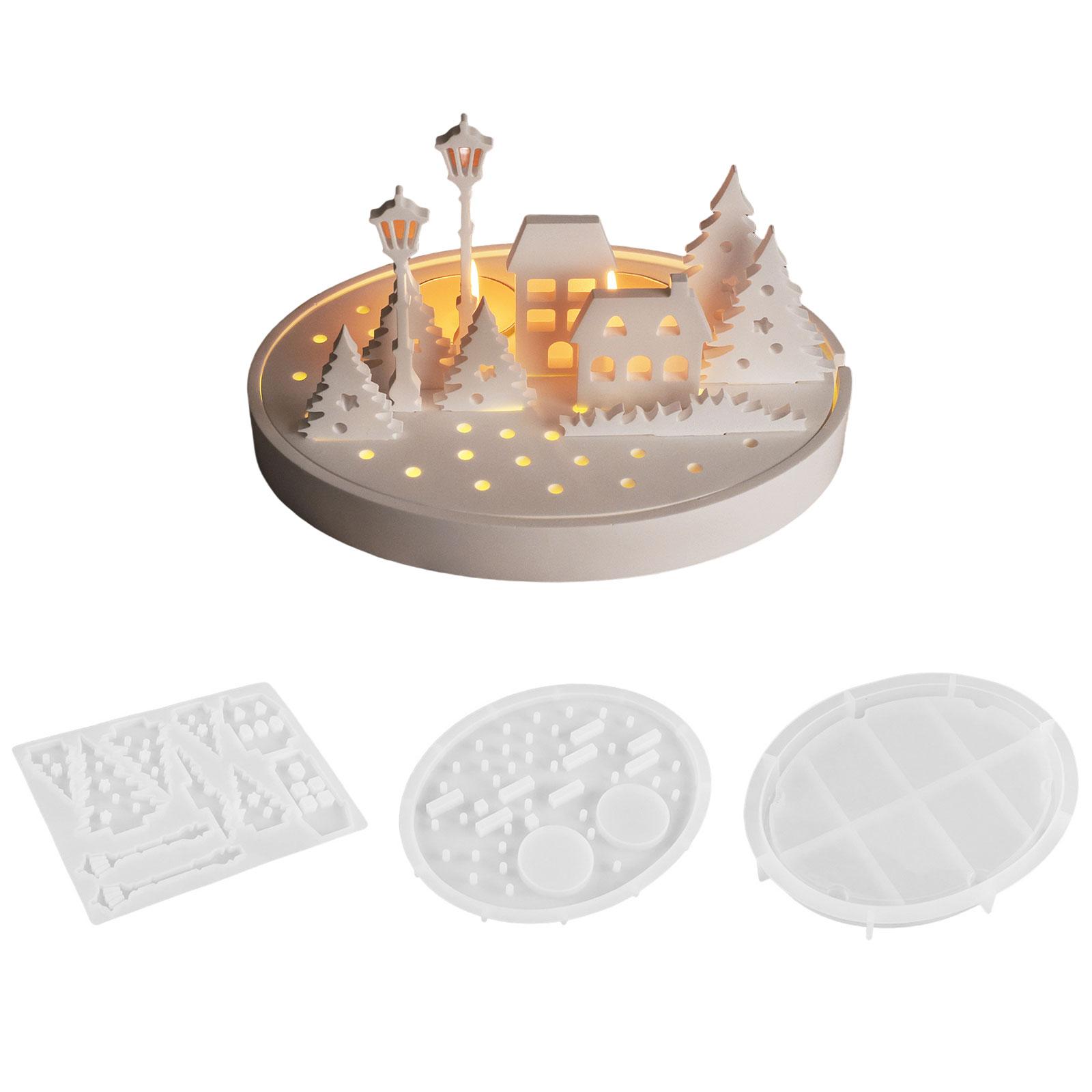 

Набор гибких силиконовых форм для подсвечников и ночников для уличных сцен своими руками с рисунками деревьев и домов