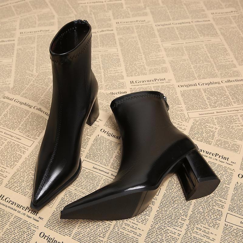 Fashion 2025 New Women Trend Ankle Boots High Heels Short Designer Shoes Women Comfortable Autumn Elegant Outdoor Boots Zapatos De Mujer