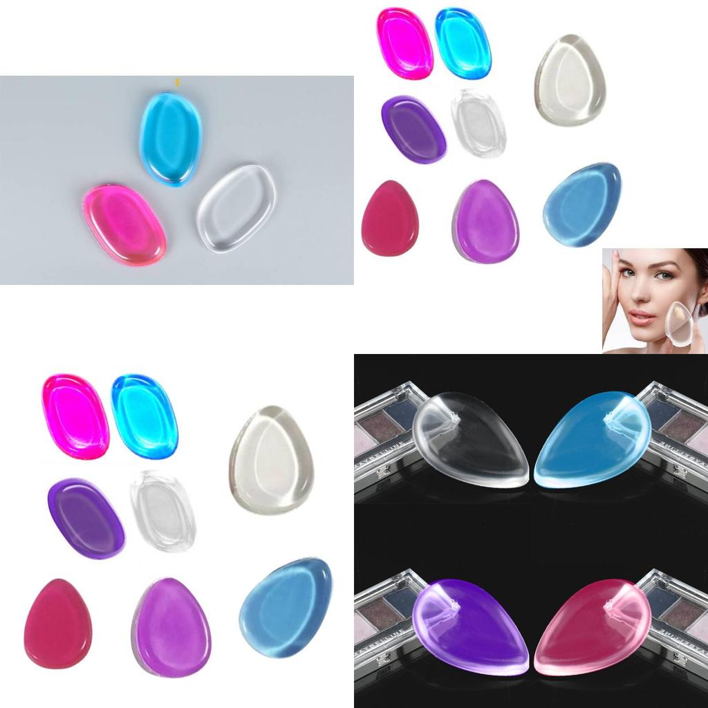 Premium Jelly Silicone Powder Puff Kit Soft Resilient Leaf Waterdrop Shape Easy To Wash