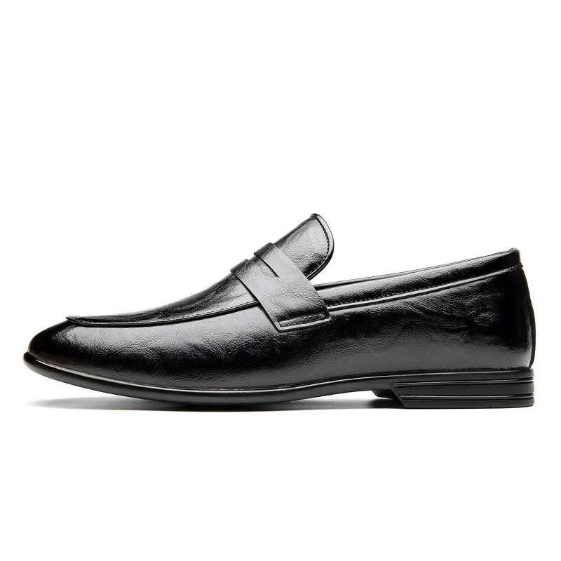 Doudou shoes men's formal leather shoes men's lazy single shoes simple and casual
