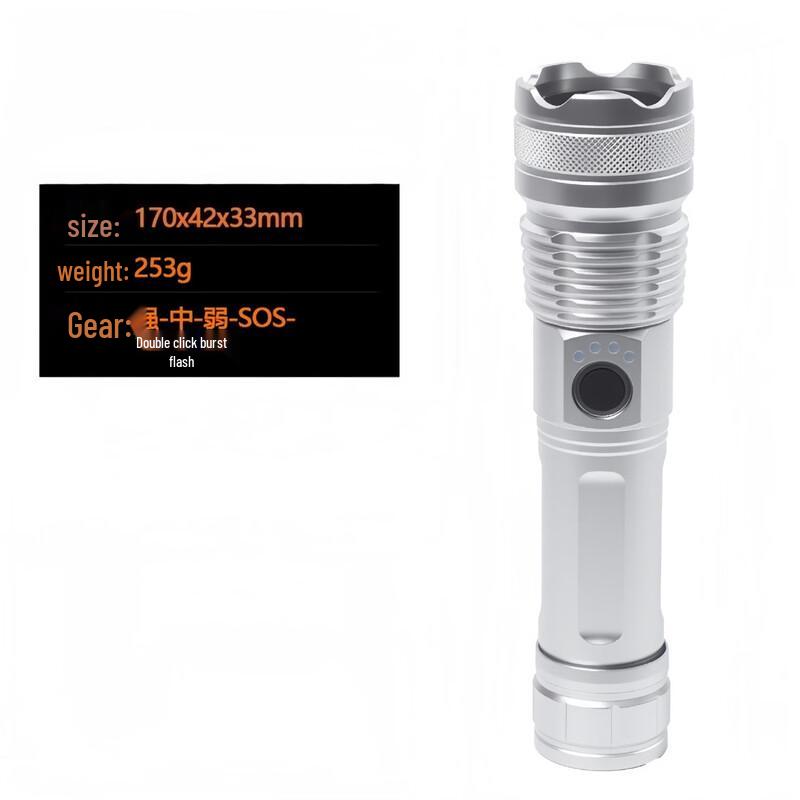Retractable Rechargeable Flashlight with Power Display