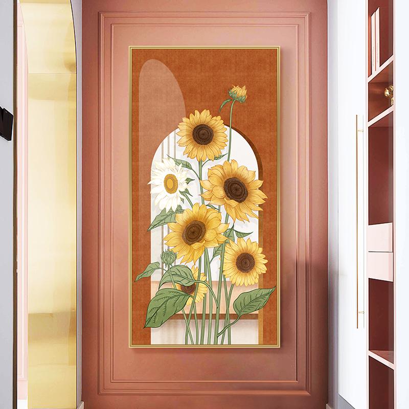 Nordic Sunflower Canvas Painting Flower Landscape Posters Plant Leaves Prints Living Room Porch Decoration Wall Art Cuadros