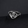 Vintage Triple Spiral Symbol Ring For Women Elegant Party Jewelry Gift