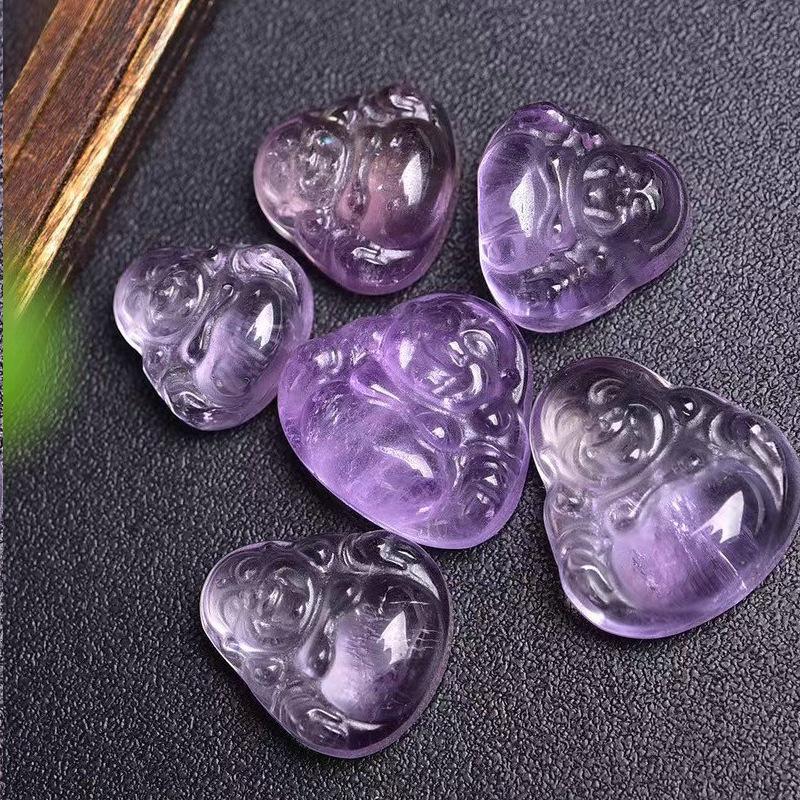 Amethyst Butterfly Flower Charm: Buddha, Nine-Tailed Fox, Cat, Rabbit, Crystal Bear Pendant
