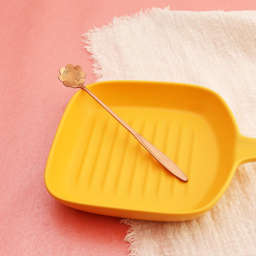 HANYANG Cherry Blossom Spoon Creative Stainless Steel Ice Spoon Long Handle Coffee Mug Stirring Spoon Creative Flower Spoon