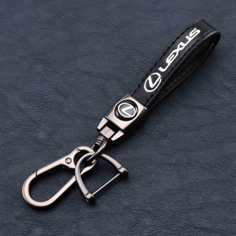 Leather Car Keychain Horseshoe Buckle Key Ring Pendant Gift For Lexus ES300 RX330 RX300 GS300 IS250 IS200 CT200h NX RX Accessory