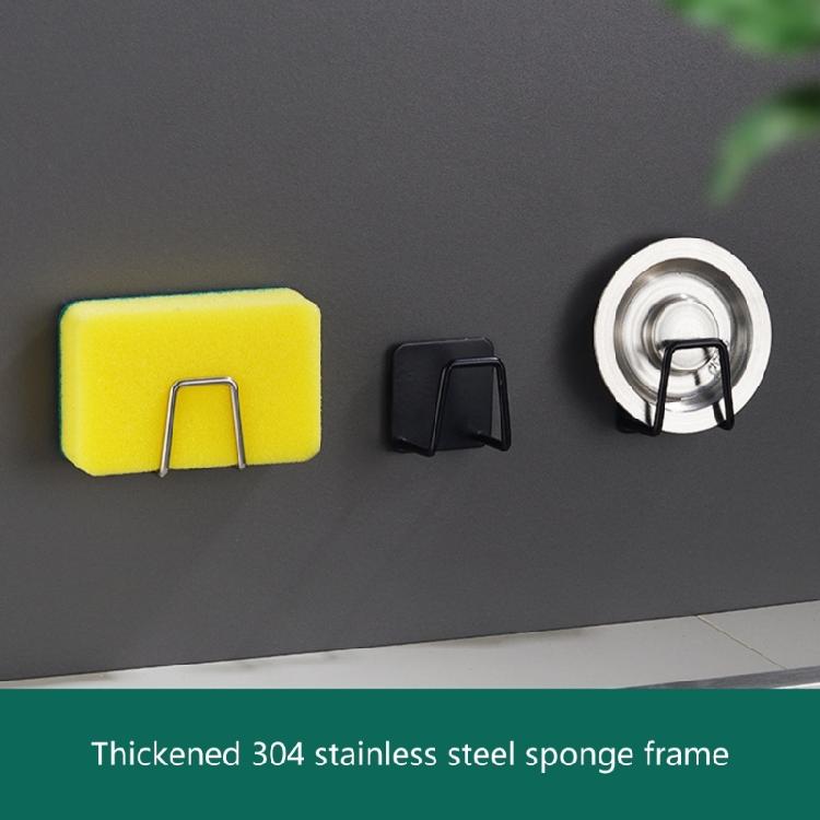 2Pcs Stainless Steel Sponge Drying Rack Easy Install Drainer Stand Wall Mounted Hook for Kitchenwares Sink Organizer