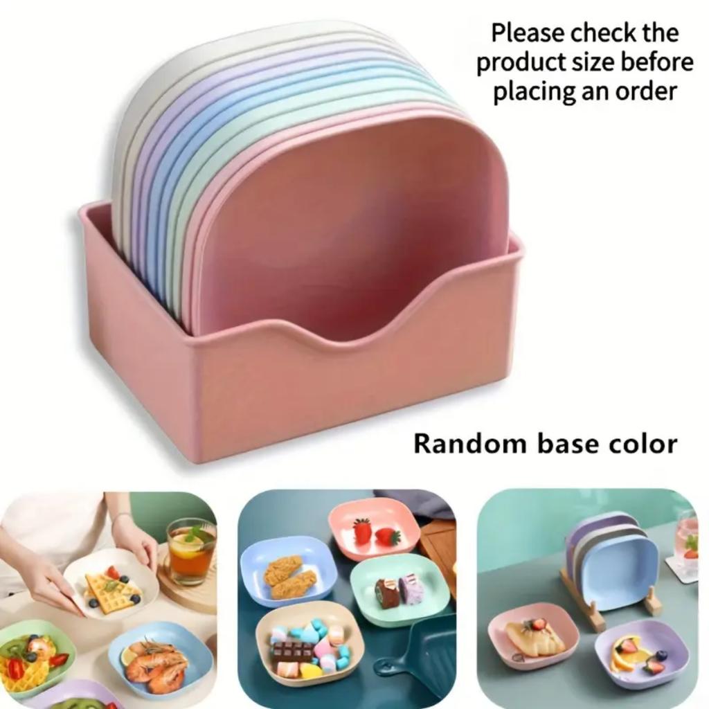 Plastic Plates Reusable Resistant Pet Bowl Dessert Dinner Kitchen Party Barbecue Durable Child Snack