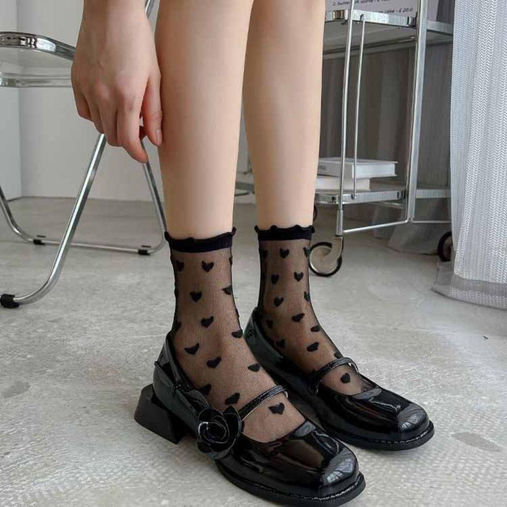 Sexy Women Lace Socks Sweet Fishnet Socks Fashion Transparent Thin Socks  Ladies