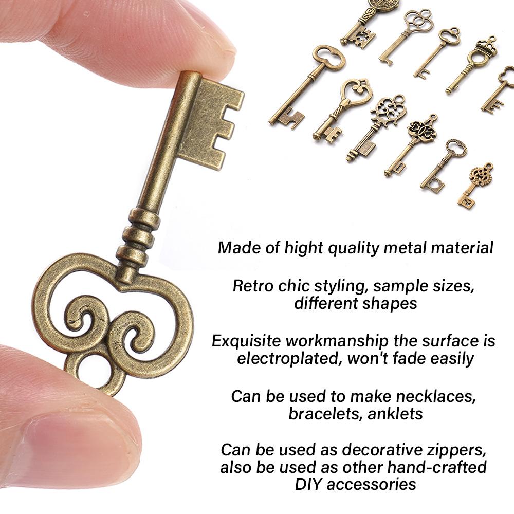 125/40 Stück Gemischte Kleine Schlüssel Anhänger Vintage Bronze Metall Liebes Schlüssel Anhänger Feine Trendige DIY Schmuck Halskette Handwerk Dekoration