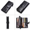 CONTACT'S Genuine Leather Men Long Wallet Phone Bag Zipper Coin Pocket Purse Male Clutch Wallet