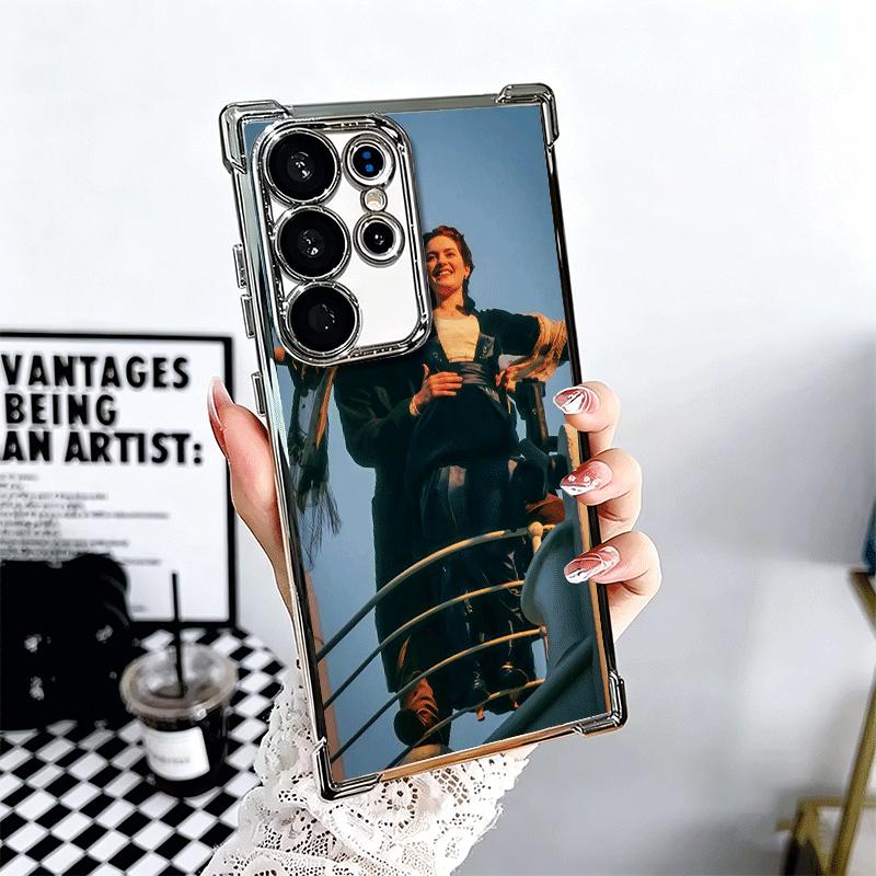 Titanic Movie Rose Jack Plating Phone Case For Samsung Galaxy S24 S25 FE S26 Edge S23 Ultra S22 S21 Plus S20 Anti-Fall Airabag C