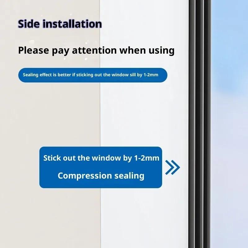 2/4M Självhäftande Fönster Dörrtätningslist Vindtät Ljudisolerad Dammtät för Skjutglasdörrar Fönster Isolering Enkel Installation