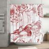 Red Lotus Duck Bath Shower Curtain Fabric Decorative Bathroom Liner Home Decoration Waterproof Rug Mat 230x180cm