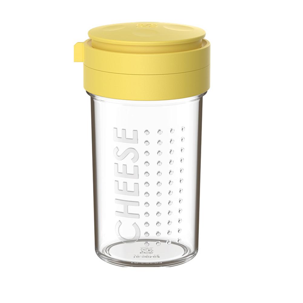 450ML Cheese Glass Dispenser Transparent with Airtight Dust Cover Anti-Clogging Dispenser for Grated Cheese Sugar Matcha Spices