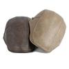 Men Advanced Hat Retro Faux Leather Retro British Style Solid Color Firm Stitching Windproof Thicken Warm Beret Newsboy Cap