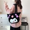 Women's Plush Kuromi & Cinnamoroll Tote Crossbody Bag - Cute Dog Tooth Design Handbag